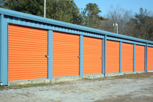 orange and blue self storage units